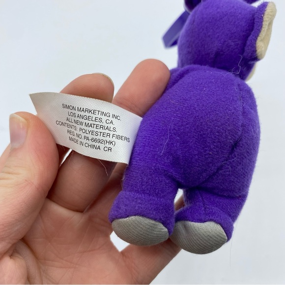 Vintage 2000 Telletubbies Tinky Winky Purple Stuffed Animal Keychain - Picture 5 of 7